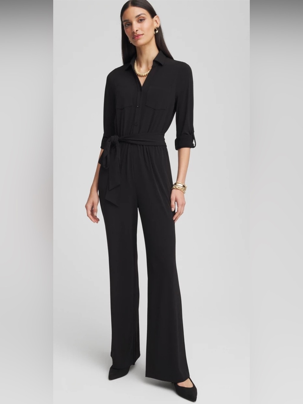Belted Jersey Maxi Jumpsuit